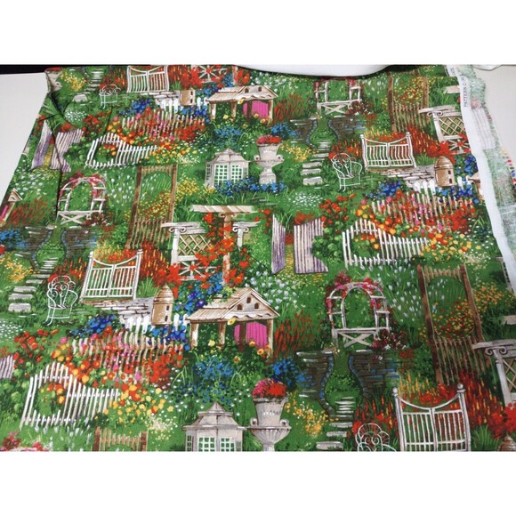 2 yards Cotton Fabric (1 Yard Each Piece) C194 Garden Gate Michael Miller Fabric - Picture 2 of 3